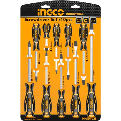 Conjunto de 10 chaves de fenda  HKSD1028