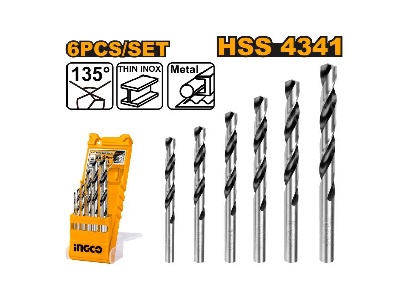 Conjunto de 6 brocas helicoidais HSS AKD1055