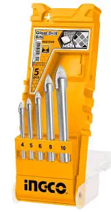 Conjunto de brocas para vidro Ingco, 5 peças, modelo AKD7058