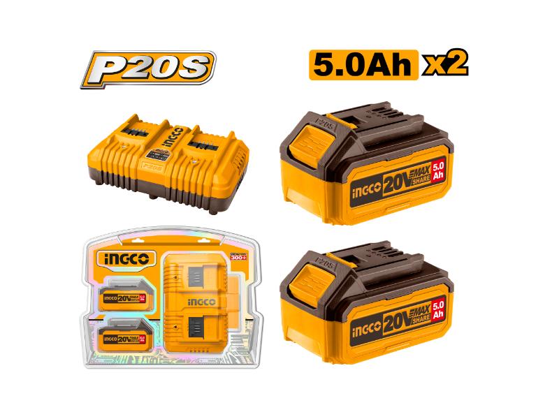 Kit de bateria e carregador de íons de lítio P20S (20 V) FBCPK2425