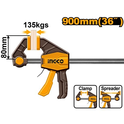 Grampo de barra rápida Ingco 80 x 900 mm | HQBC36803