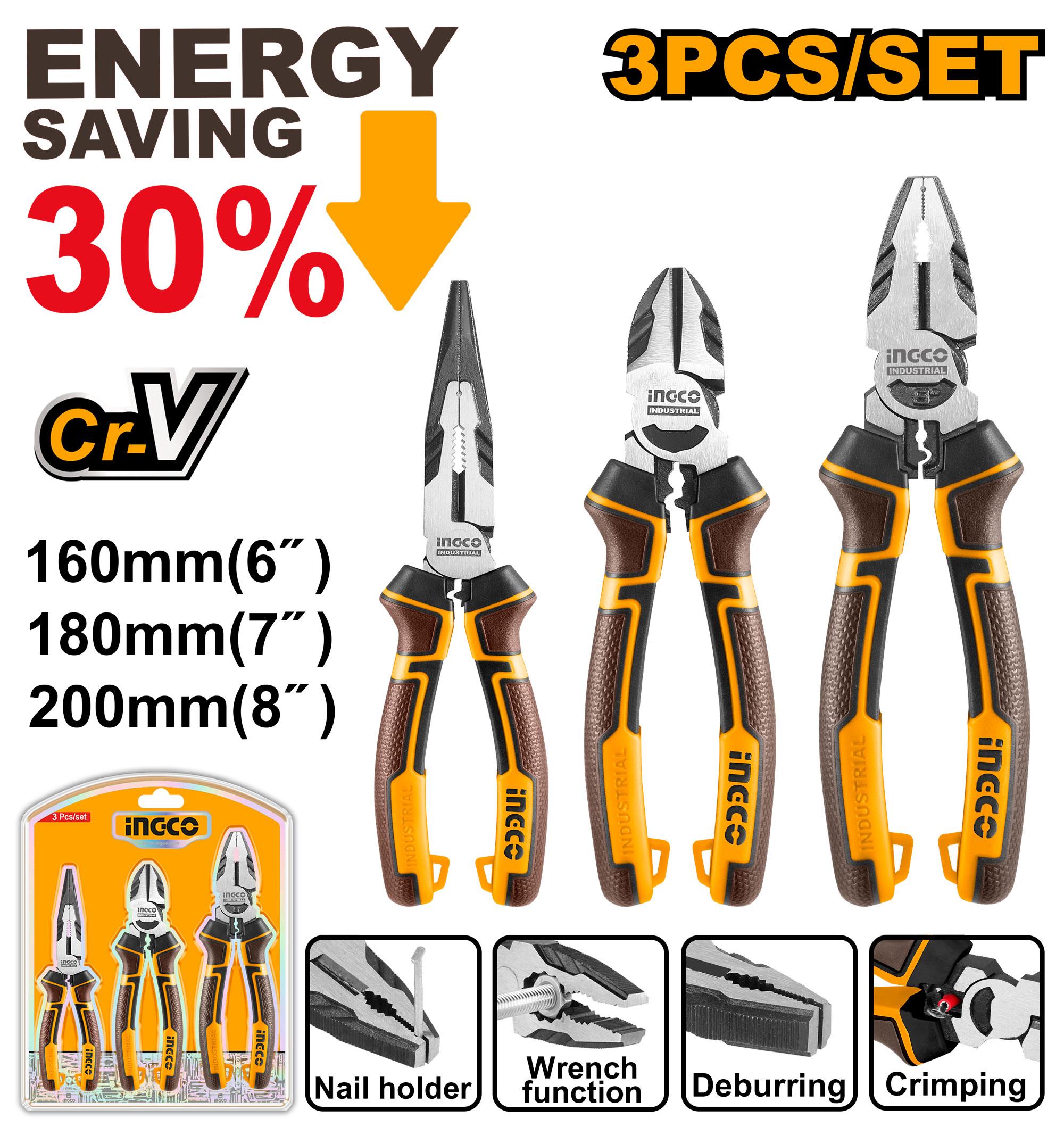 HKHLPS2831 Conjunto de 3 alicates de alta alavancagem