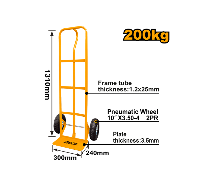 Carrinho de mão pequeno 200 kg INGCO (HHHT20141)